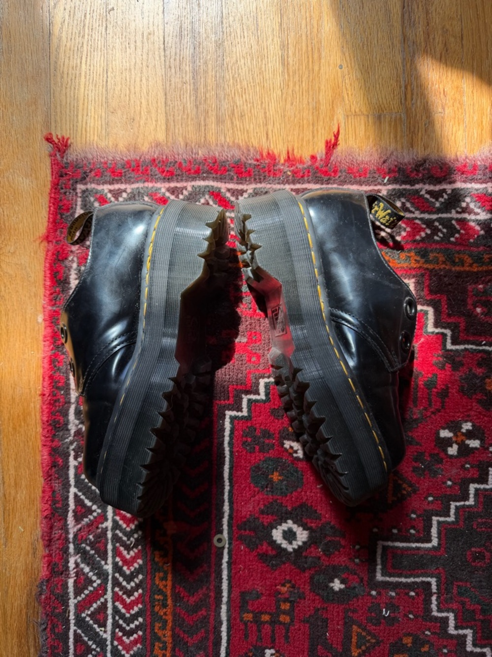 Dr. Martens Black Leather Platform Oxford Shoes womens 6 (fits 6.5)